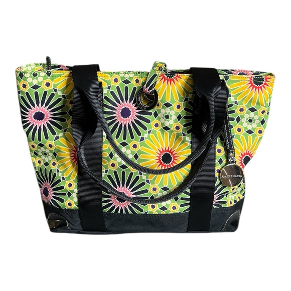 Franco Sarto Handbags - Franco Sarto Canvas Geometric Green/Yellow/Black Floral Tote